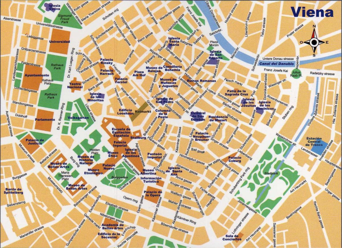 Mapa da rua central de Viena