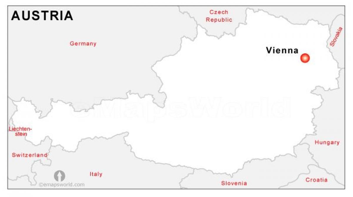 Mapa da Áustria, capital