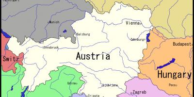 Mapa de Viena e arredores