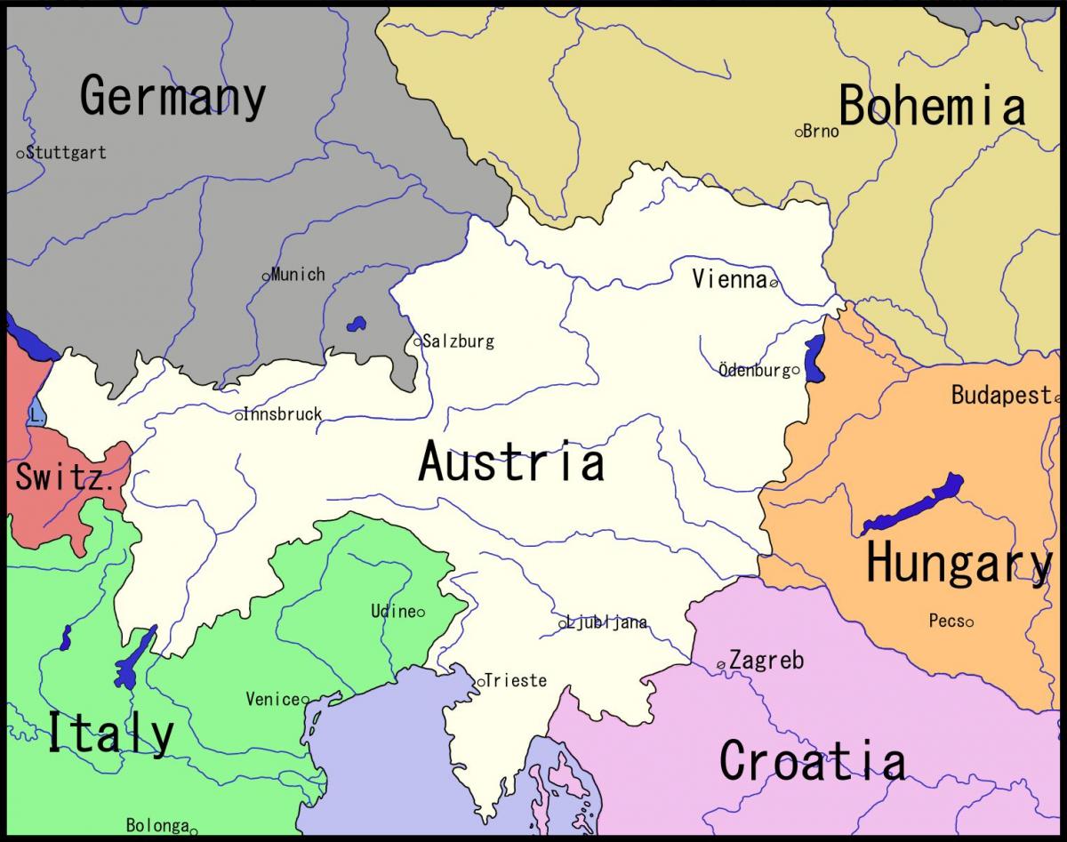 mapa de Viena e arredores