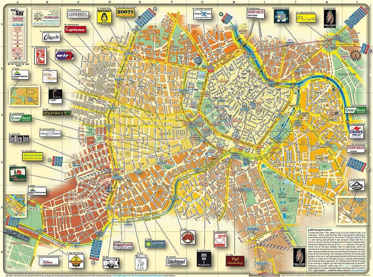 Viena, Áustria mapa da cidade