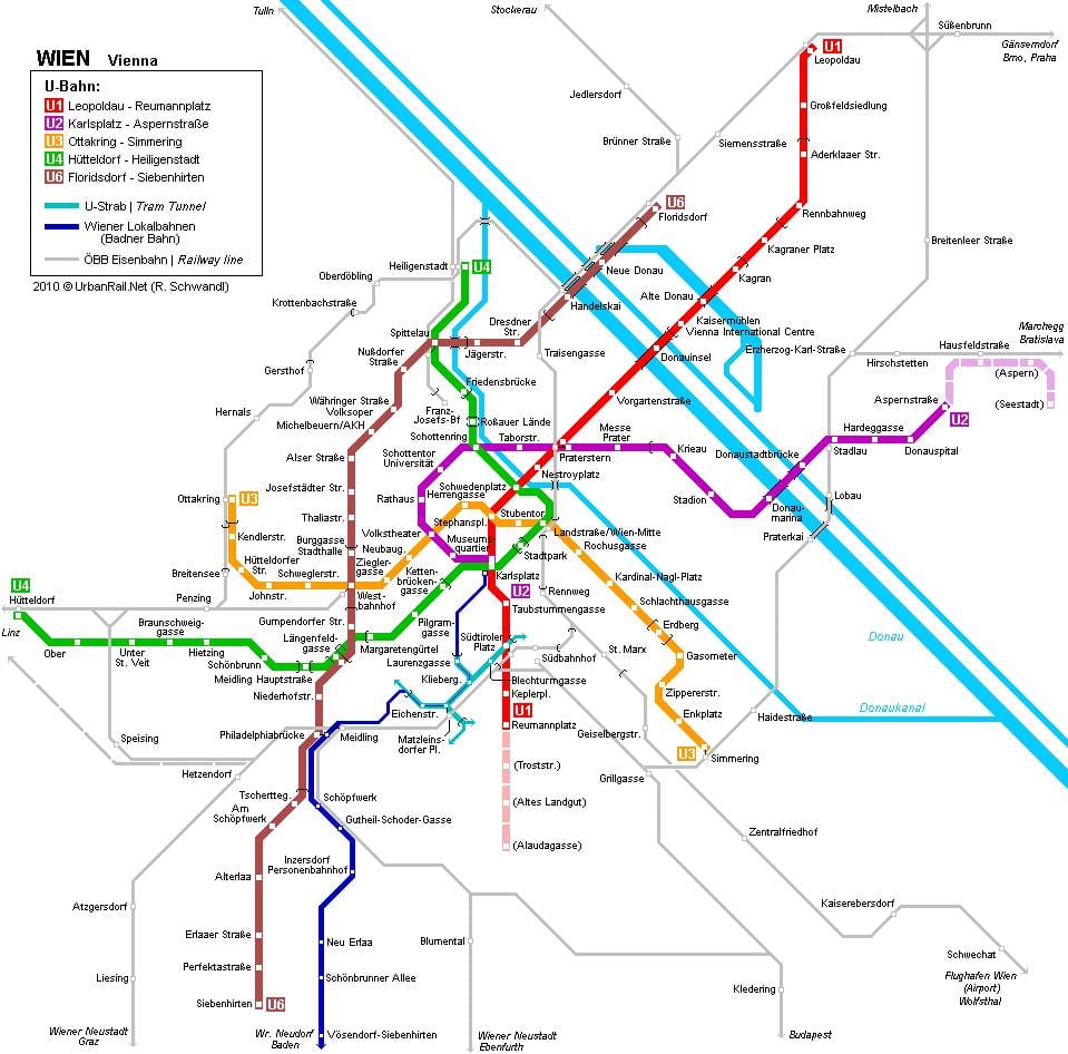 Metro de viena mapa de hauptbahnhof