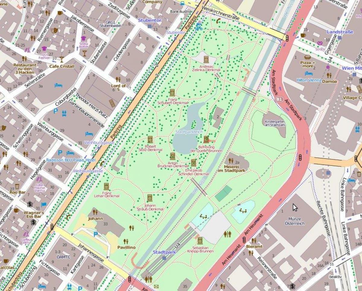 Mapa de Viena stadtpark