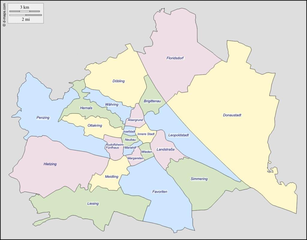 Viena no mapa