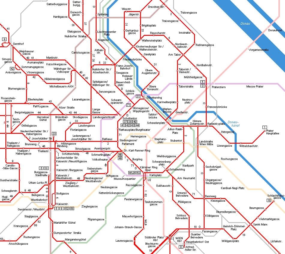 Ferroviária de viena mapa