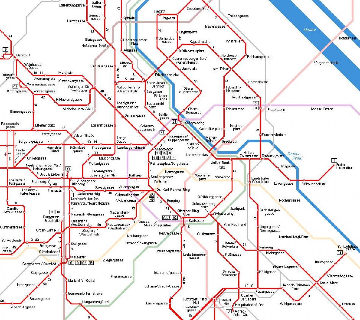 Viena, Áustria eléctrico mapa