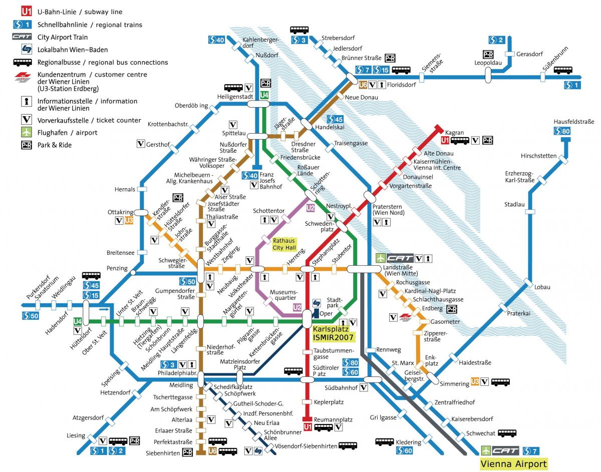 erdberg estação de ônibus de Viena mapa