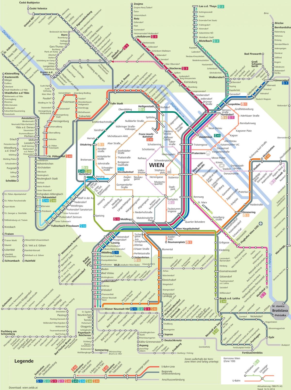 Viena light rail mapa