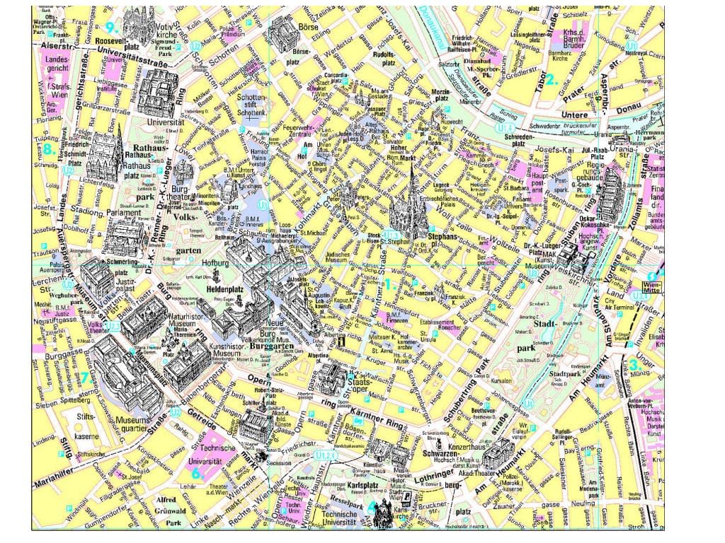 Atrações de viena mapa