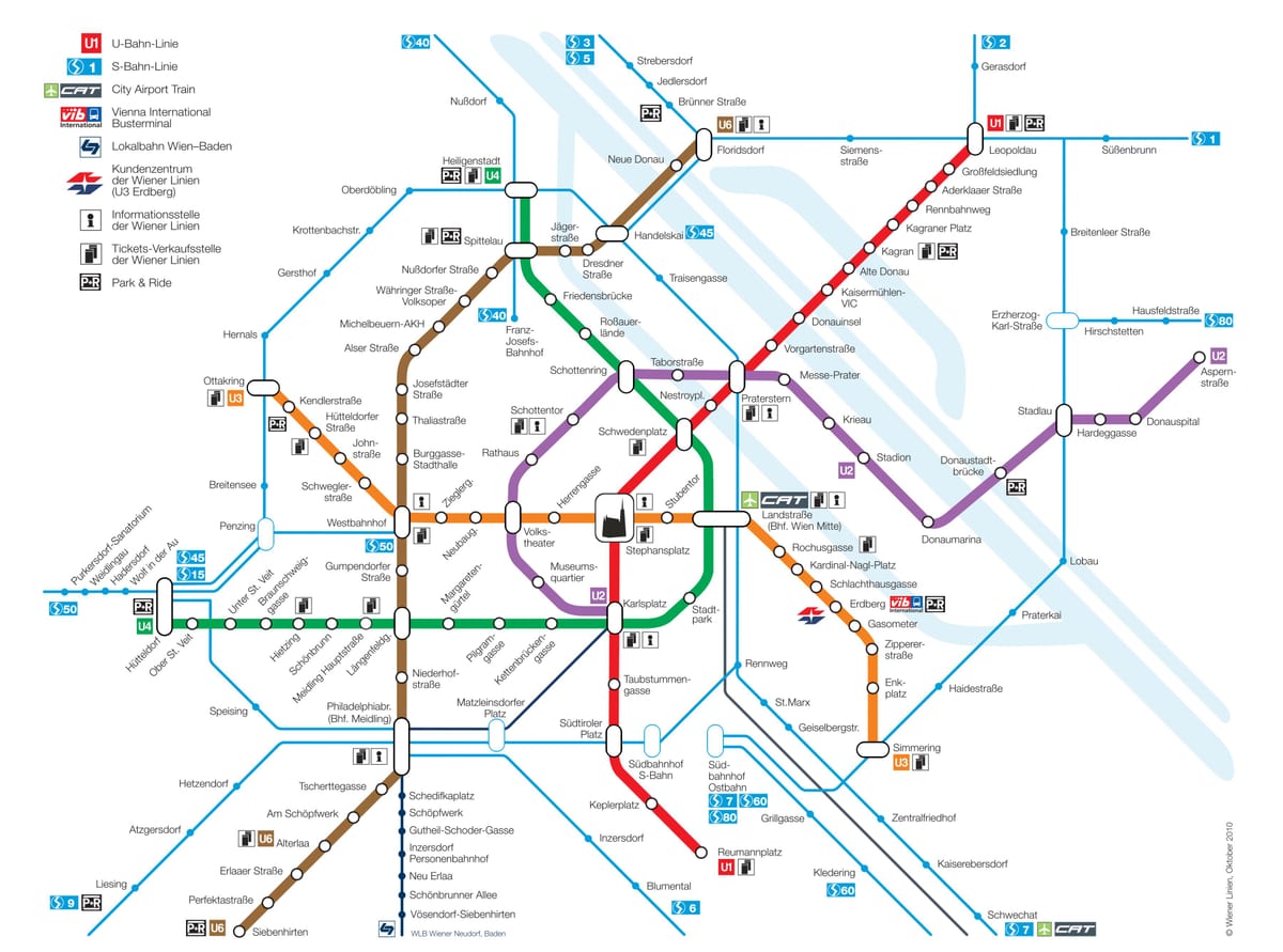 Mapa de Viena de trânsito