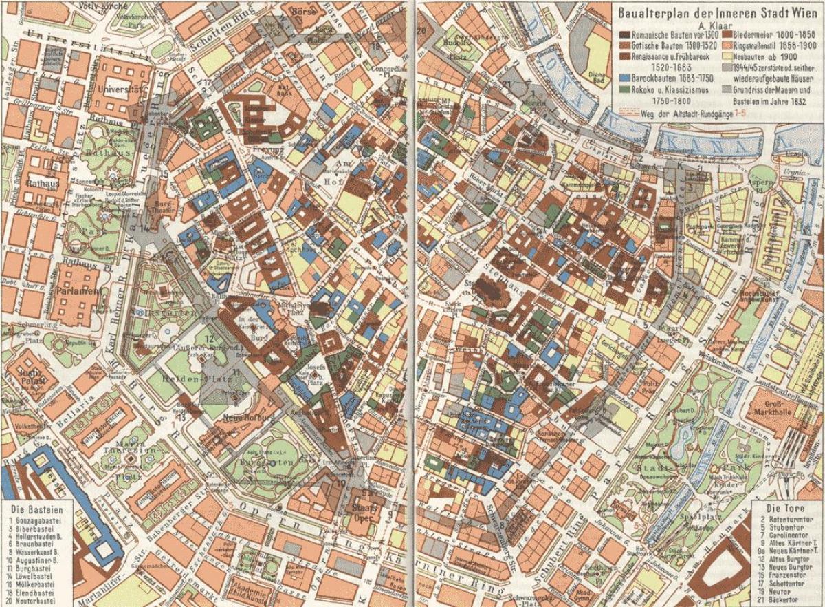Vienna old mapa da cidade