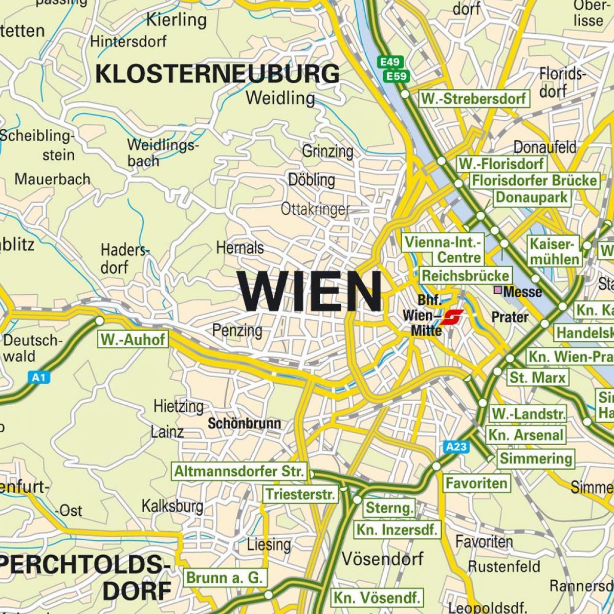Viena pontos de interesse mapa