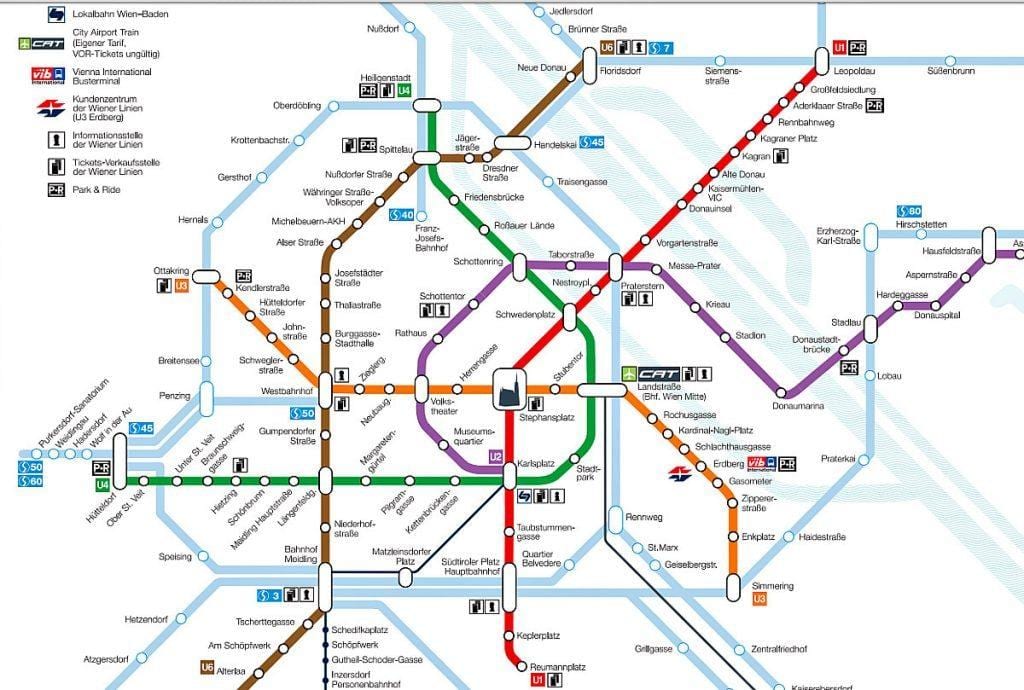 Wien mapa do metropolitano