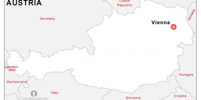 Mapa da Áustria, capital