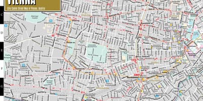 Mapa de ruas da cidade de Viena, Áustria