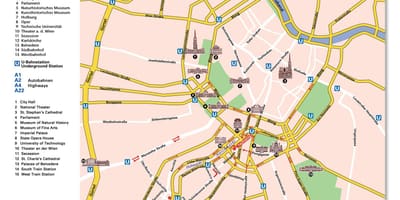 Mapa de Viena anel rodoviário 