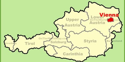 Mapa de Viena localização