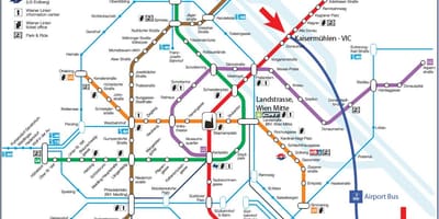 Mapa de Wien mitte estação